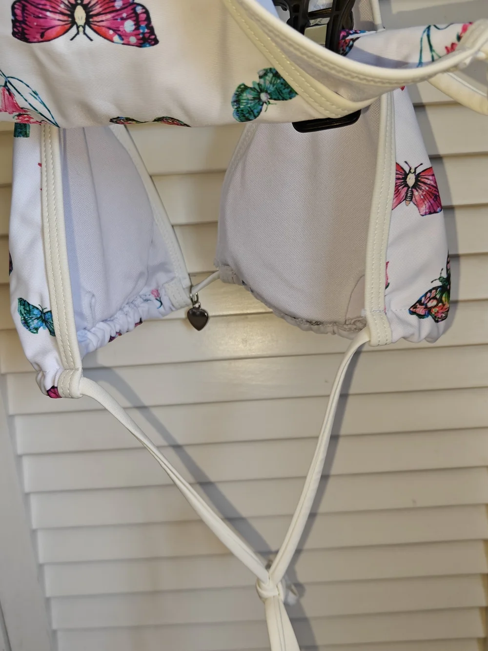 Amazon White Butterfly Print Bikini Set Women's Size M - Picture 8 of 8